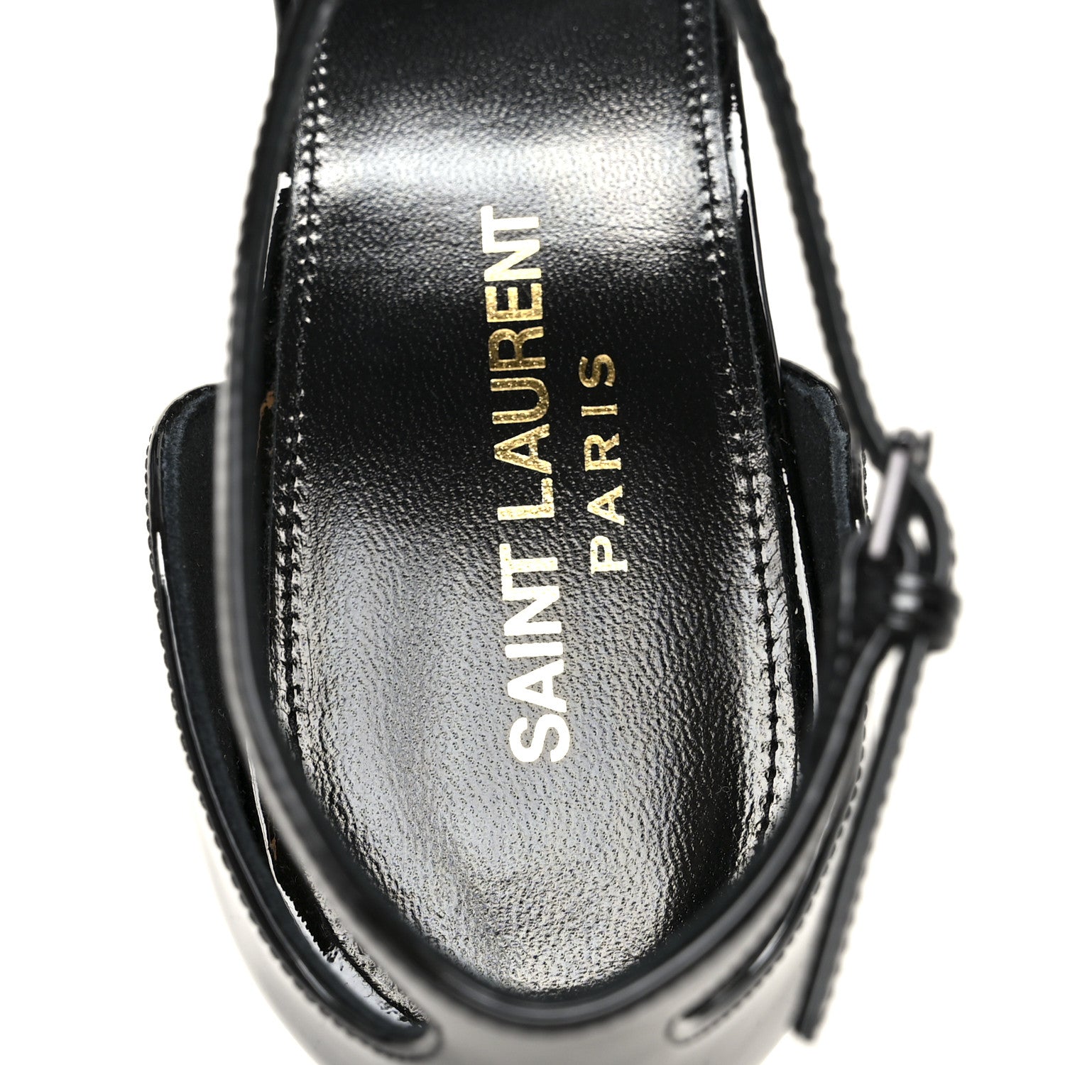 Saint Laurent Vernice Chiffon Opyum 110 Sandals 39 Black 7 of 10