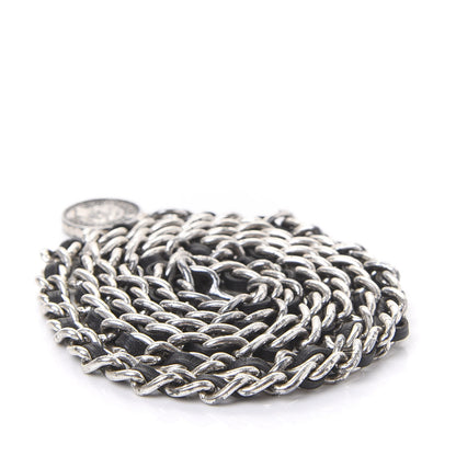 Chanel CHANE Lambskin Chain CC Medallion Belt Black Silver 2 of 3