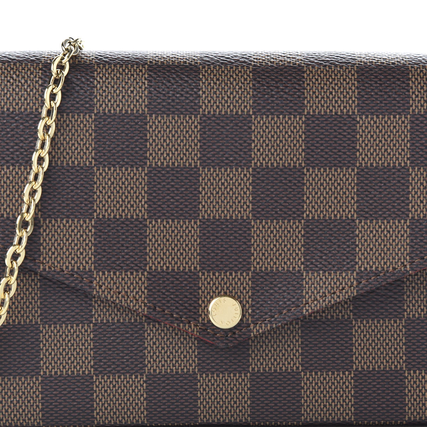 Louis Vuitton Damier Ebene Pochette Felicie Chain Wallet 9 of 10