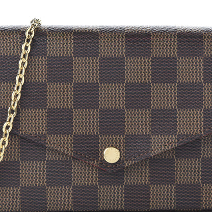 Louis Vuitton Damier Ebene Pochette Felicie Chain Wallet 9 of 10