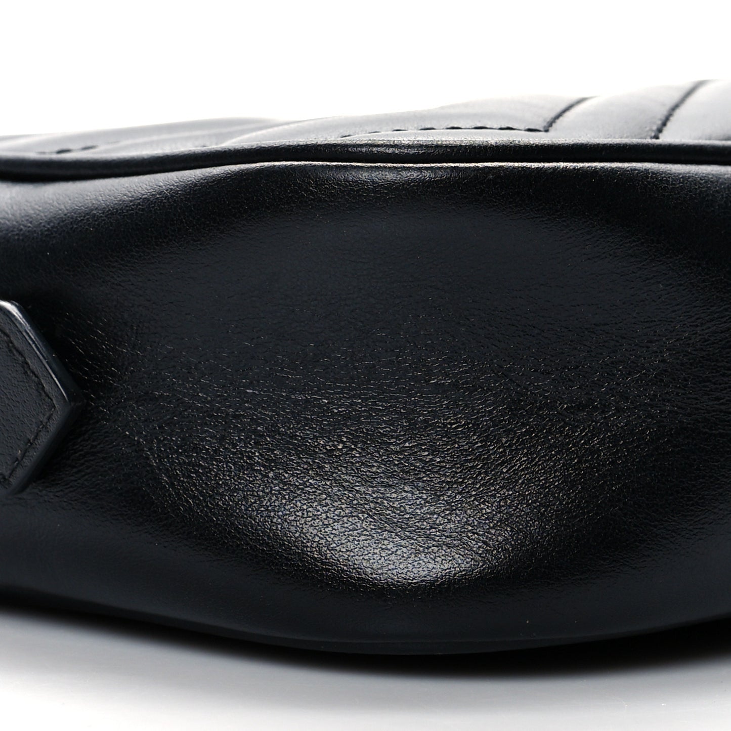 Calfskin Matelasse Mini GG Marmont Chain Shoulder Bag Black