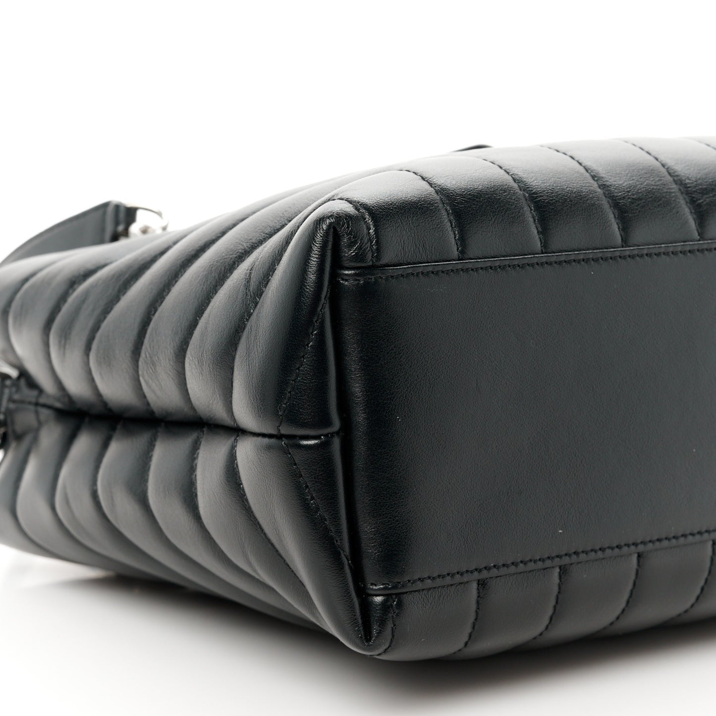 Calfskin Y Quilted Monogram Small Loulou Shopper Black