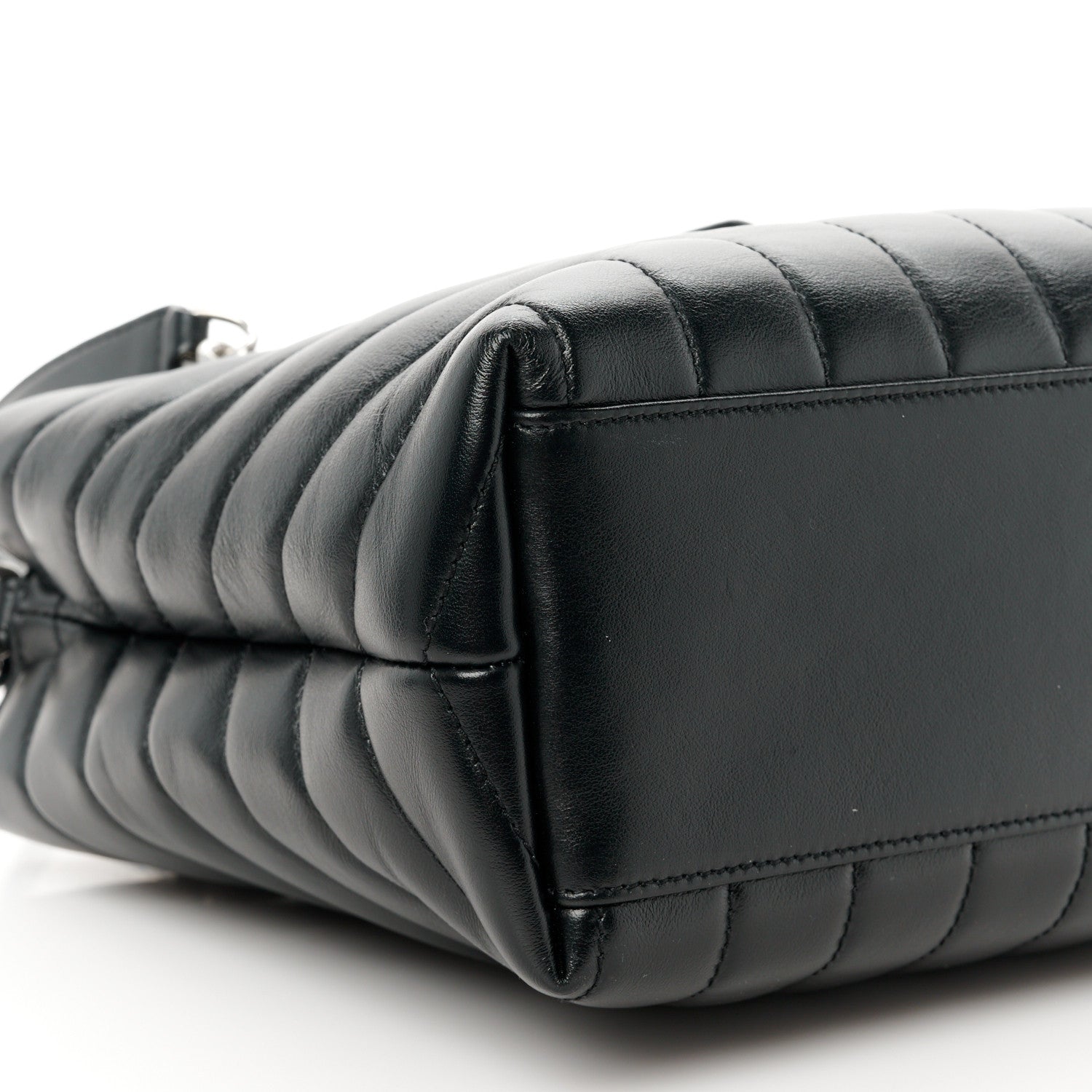 Saint Laurent Calfskin Y Quilted Monogram Small Loulou Shopper Black 9 of 10