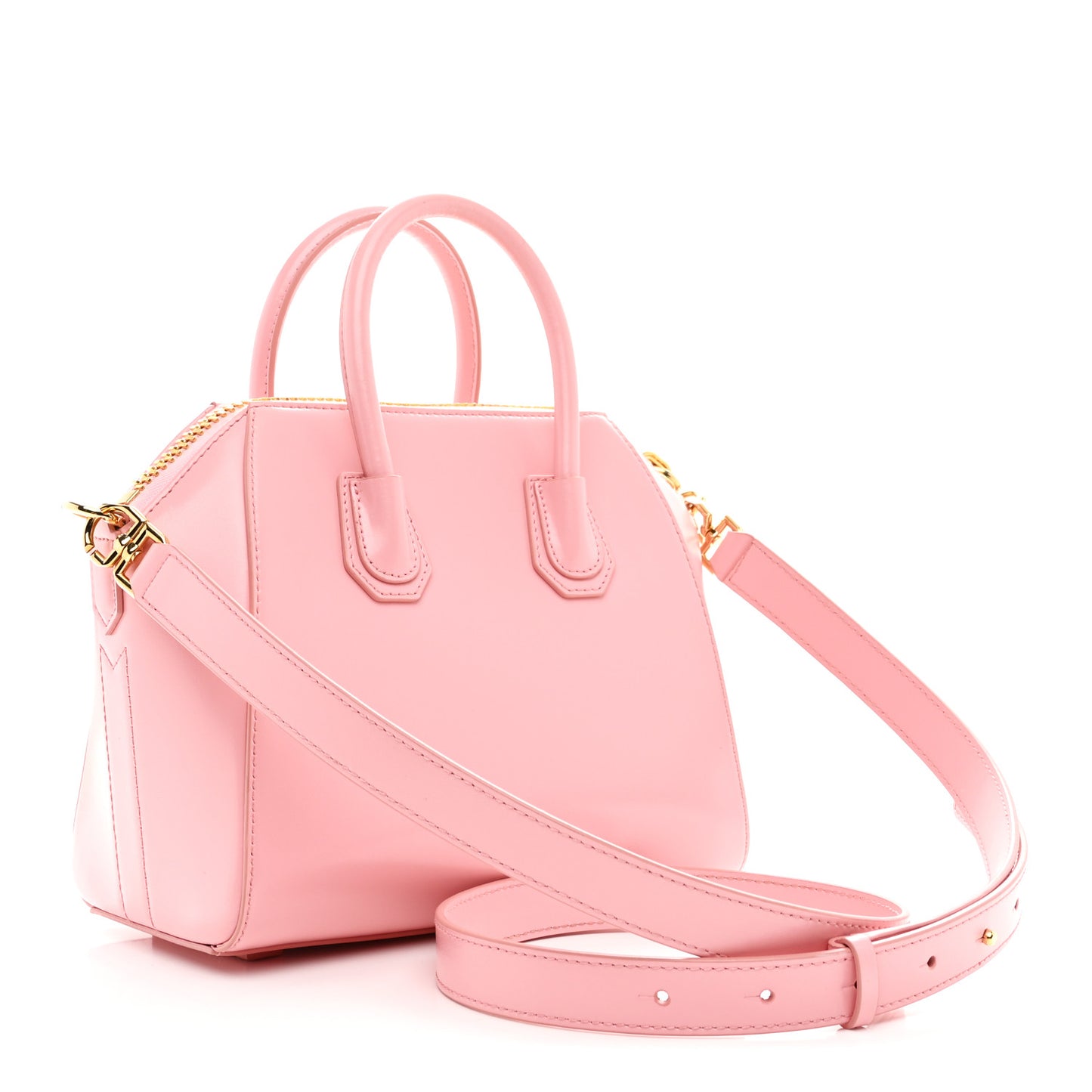 Shiny Lord Calfskin Mini Antigona Flamingo