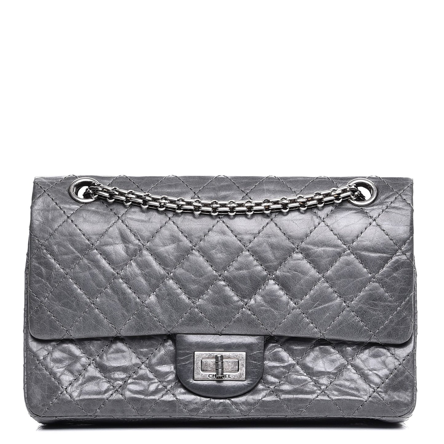 Aged Calfskin Quilted 50th Anniversary 2.55 Reissue 225 Flap Grey