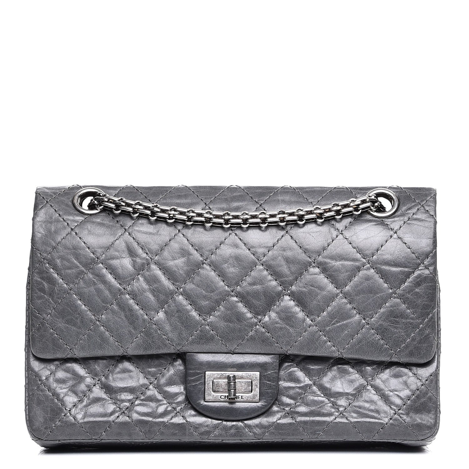 Chanel Aged Calfskin Quilted 50th Anniversary 2.55 Reissue 225 Flap Grey 1 of 10