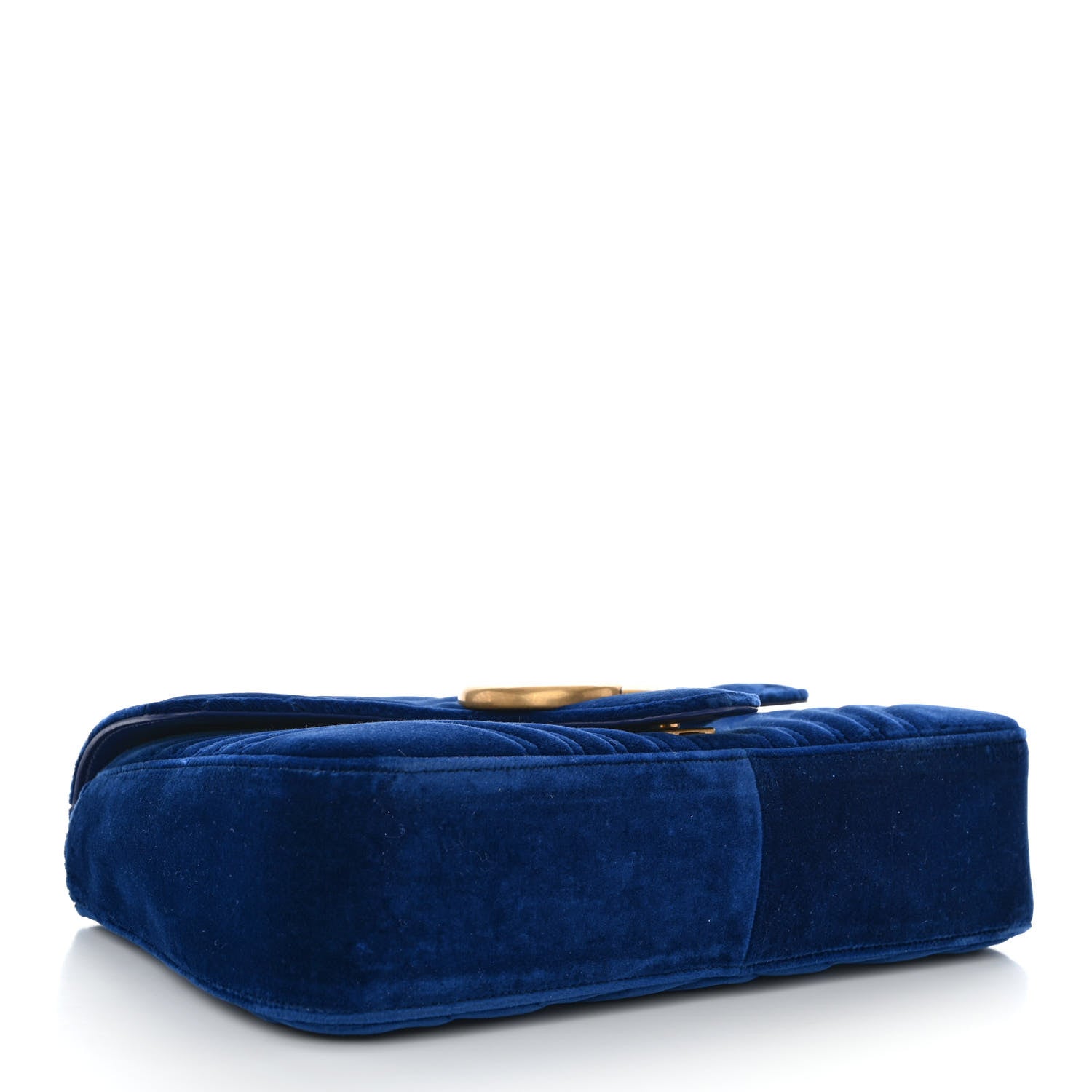 Gucci Velvet Matelasse Medium GG Marmont Shoulder Bag Cobalt Blue 4 of 10