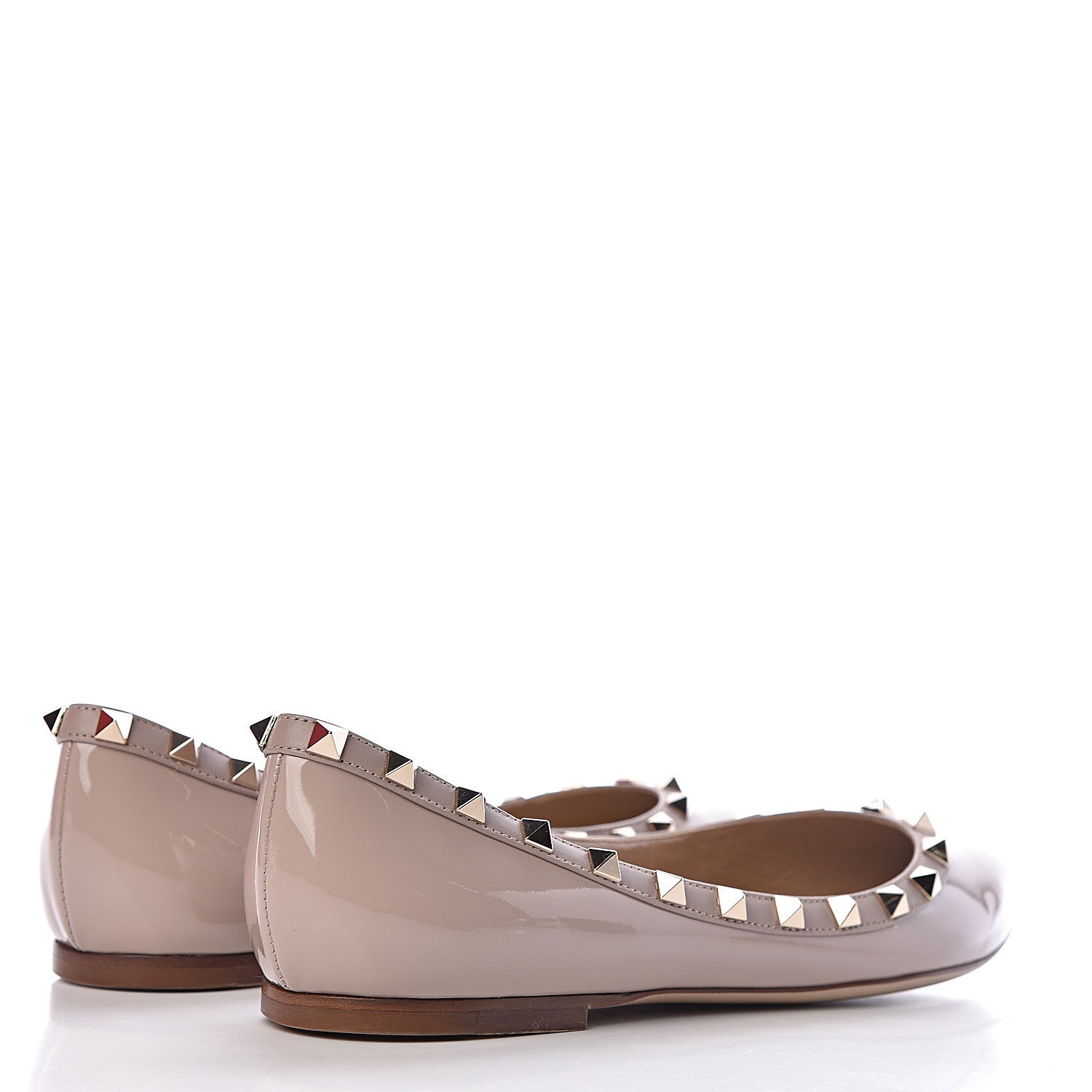 Valentino Garavani Patent Rockstud Ballerina Flats 39.5 Poudre 4 of 8