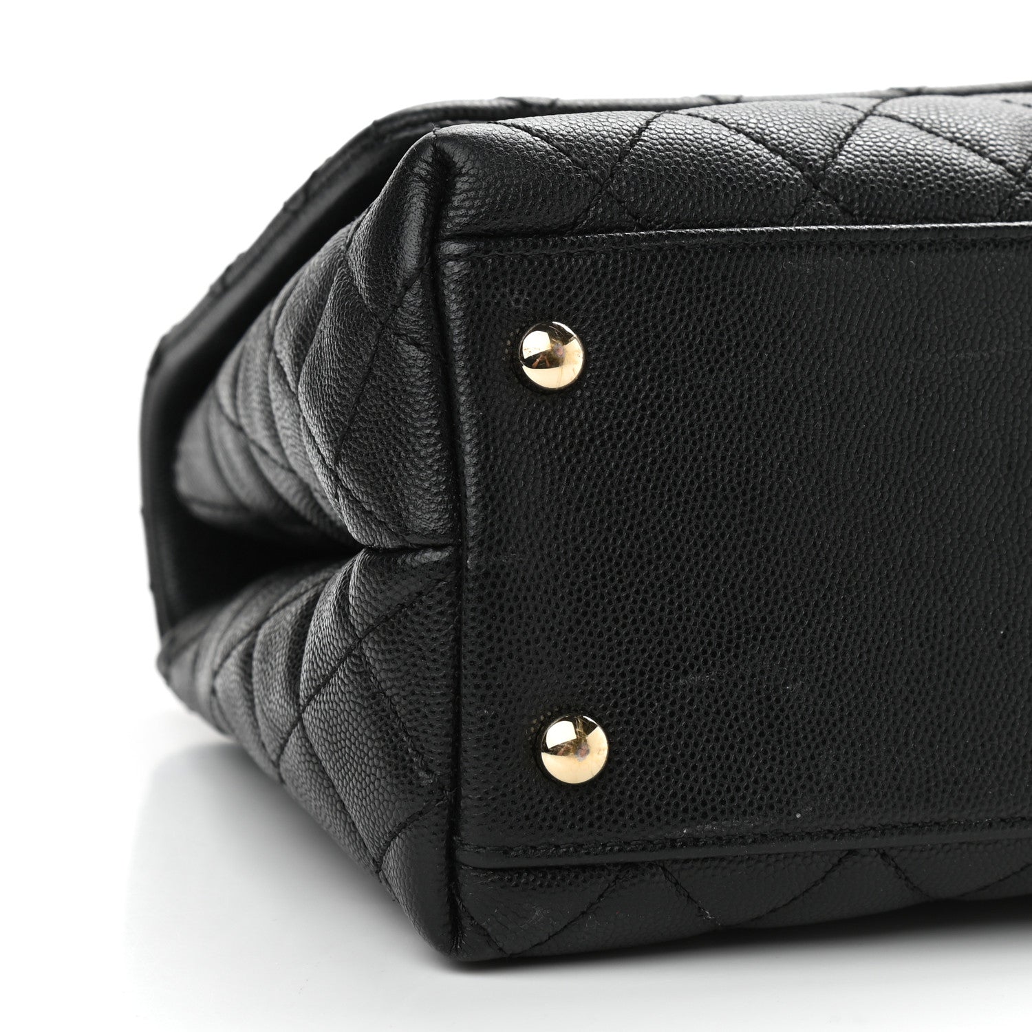 Chanel Caviar Lizard Embossed Quilted Small Coco Handle Flap Black 9 of 11