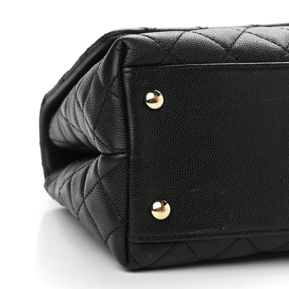 Chanel Caviar Lizard Embossed Quilted Small Coco Handle Flap Black 9 of 11