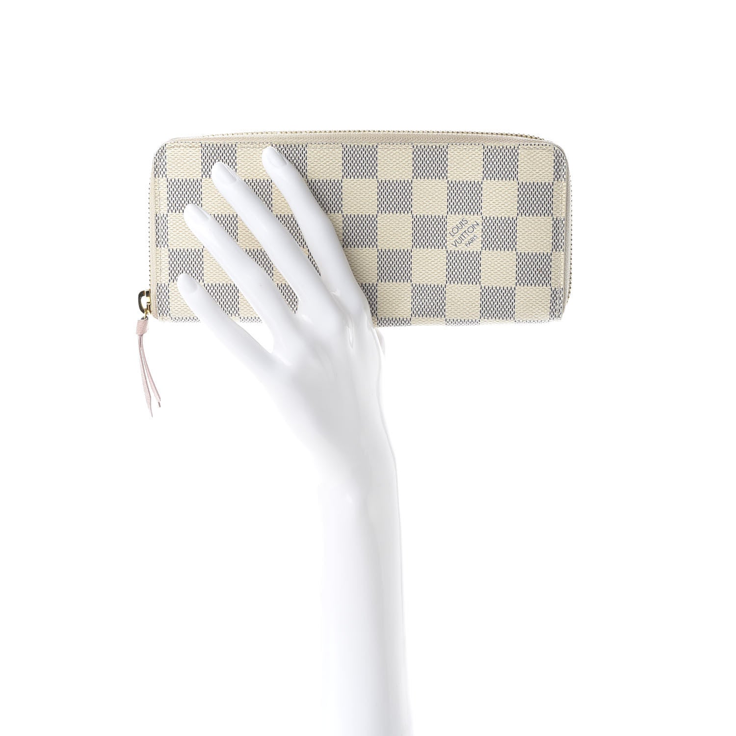 Louis Vuitton Damier Azur Clemence Wallet Rose Ballerine 2 of 9