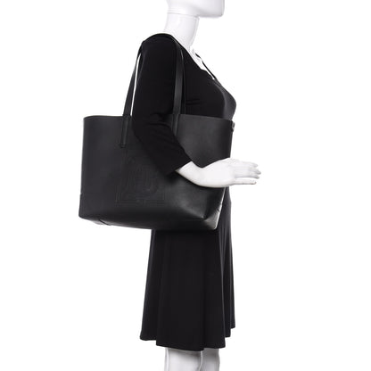 Burberry Calfskin TB Motif Embossed Medium Tote Black 2 of 15