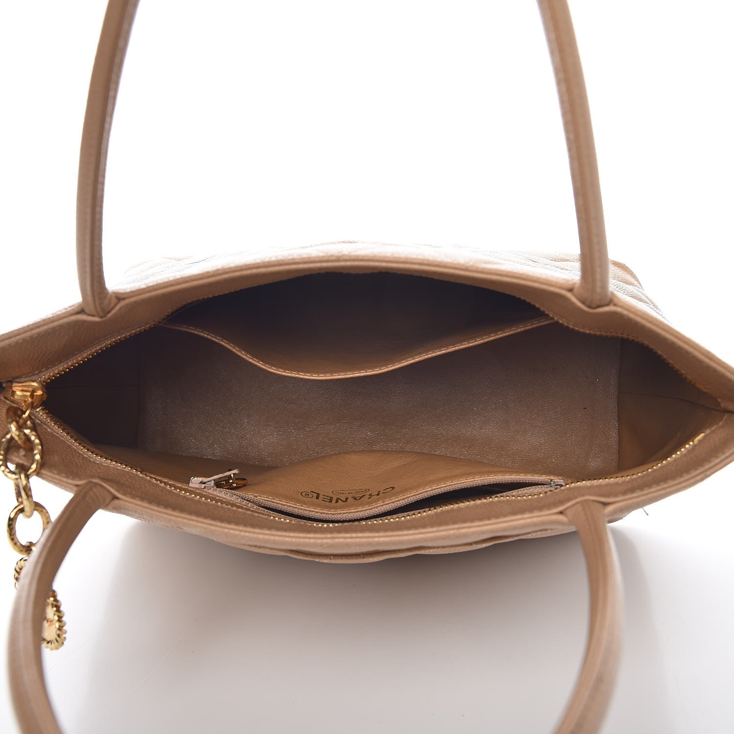 Chanel Caviar Quilted Medallion Tote Beige 5 of 14