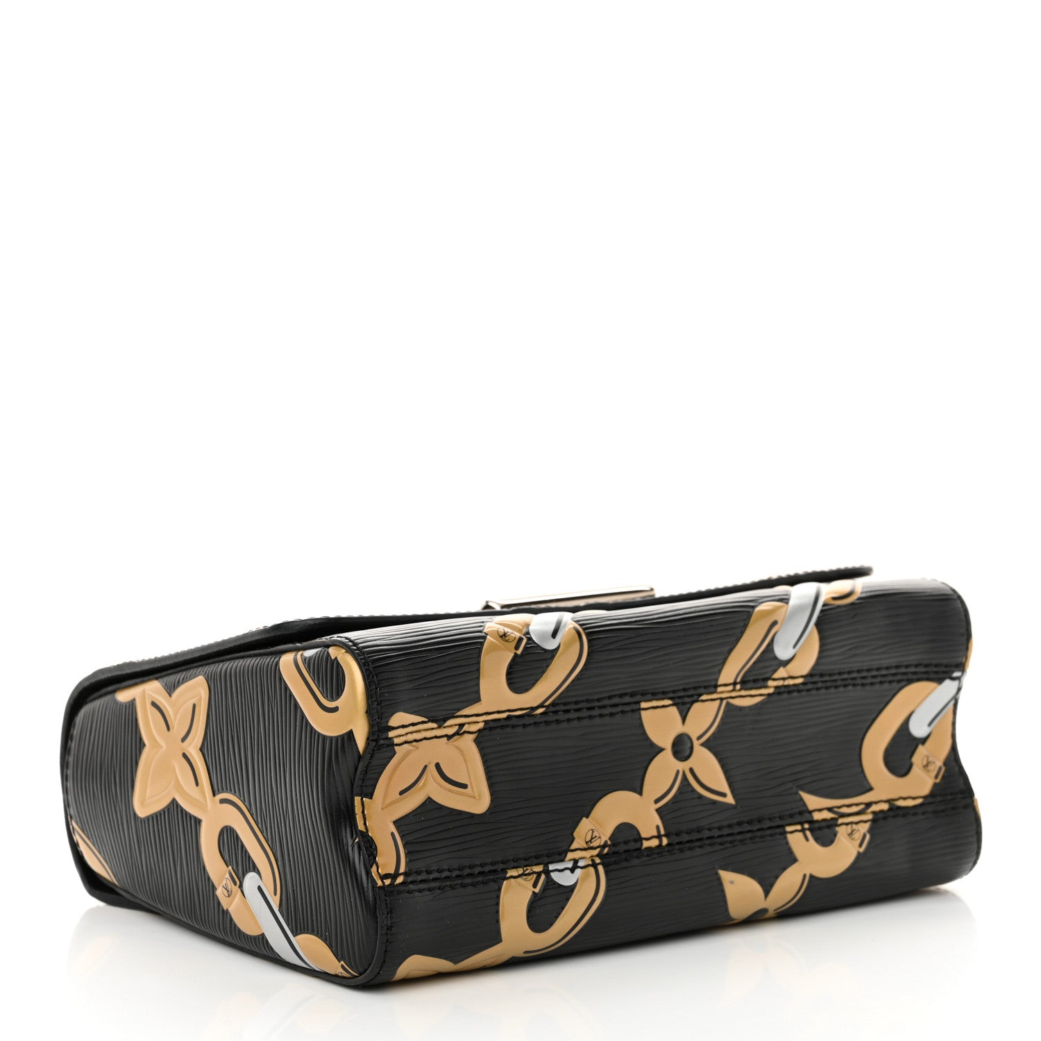 Louis Vuitton Epi Chain Flower Twist Shoulder Bag MM Black 5 of 13