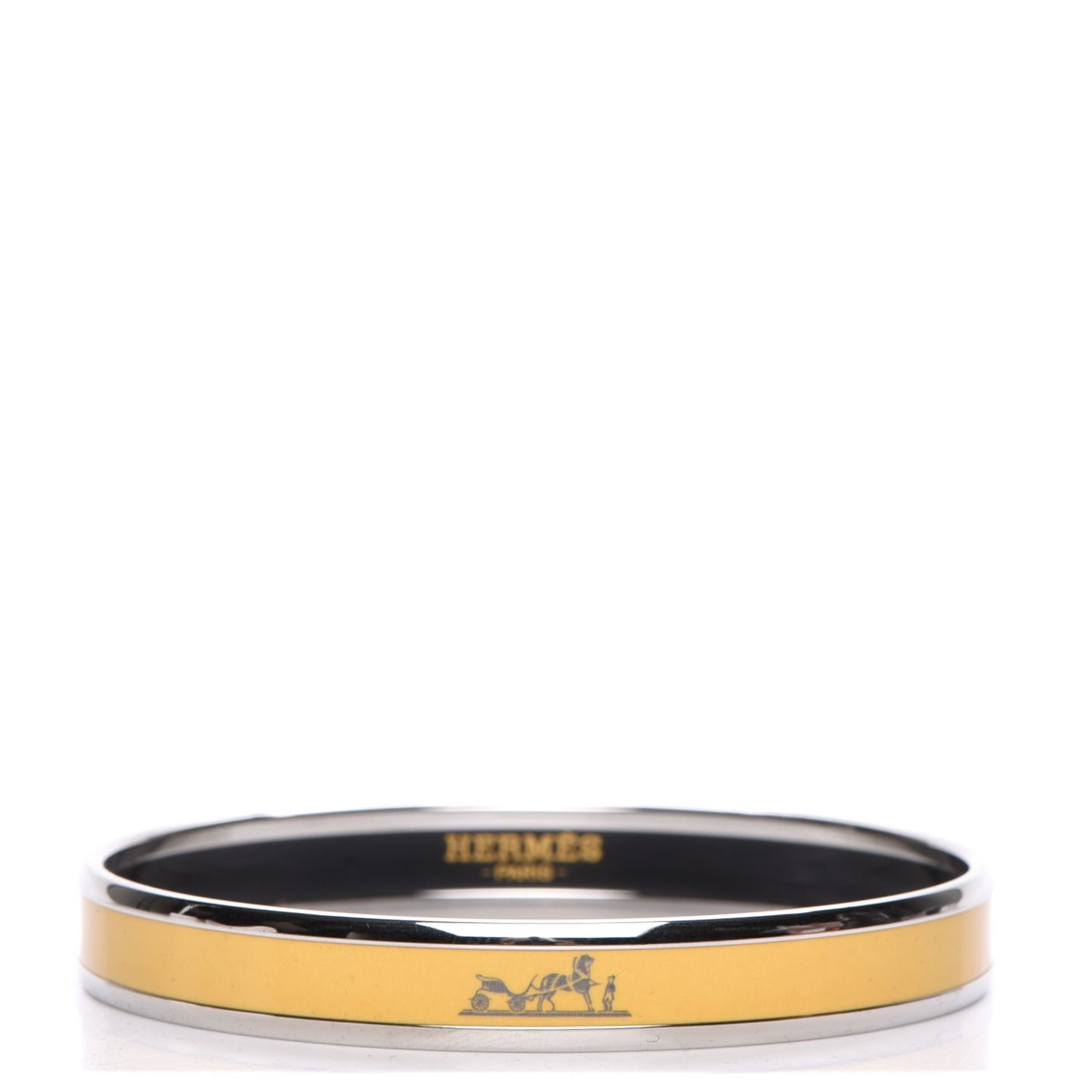 Enamel Printed Narrow Caleche Bracelet 65 Yellow