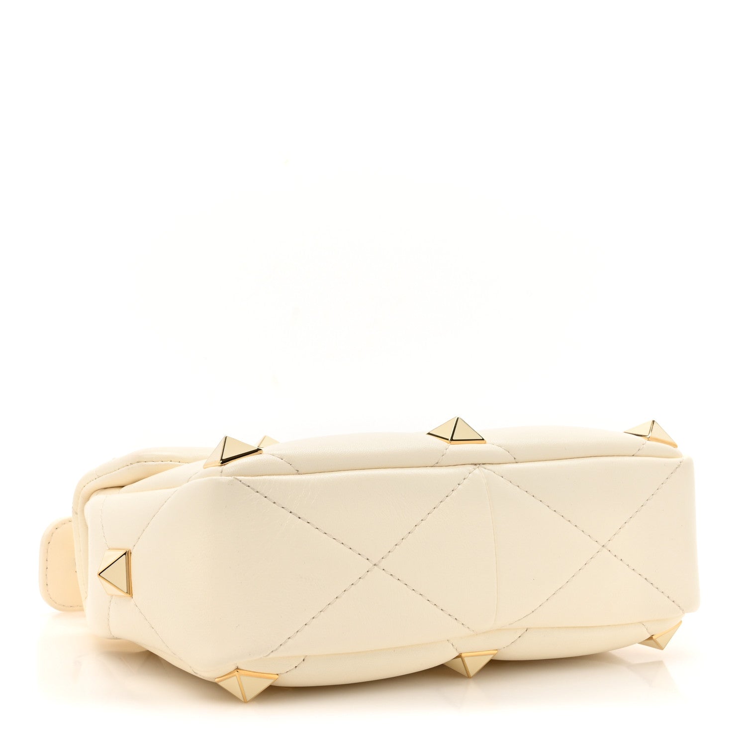 Valentino Garavani Nappa Enamel Medium Roman Stud Shoulder Bag Bag Ivory 4 of 9