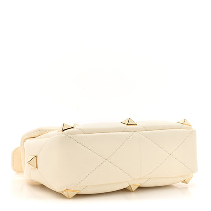 Valentino Garavani Nappa Enamel Medium Roman Stud Shoulder Bag Bag Ivory 4 of 9