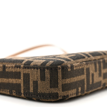Fendi Fabric Jacquard Vitello Grace FF 1974 Baguette Pouch Tobacco Moro Sand 10 of 12