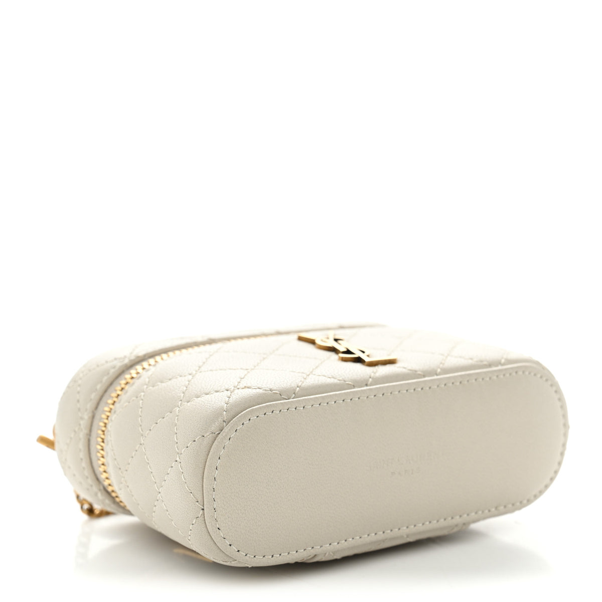 Lambskin Quilted Micro Gaby Vanity Case Crema Soft
