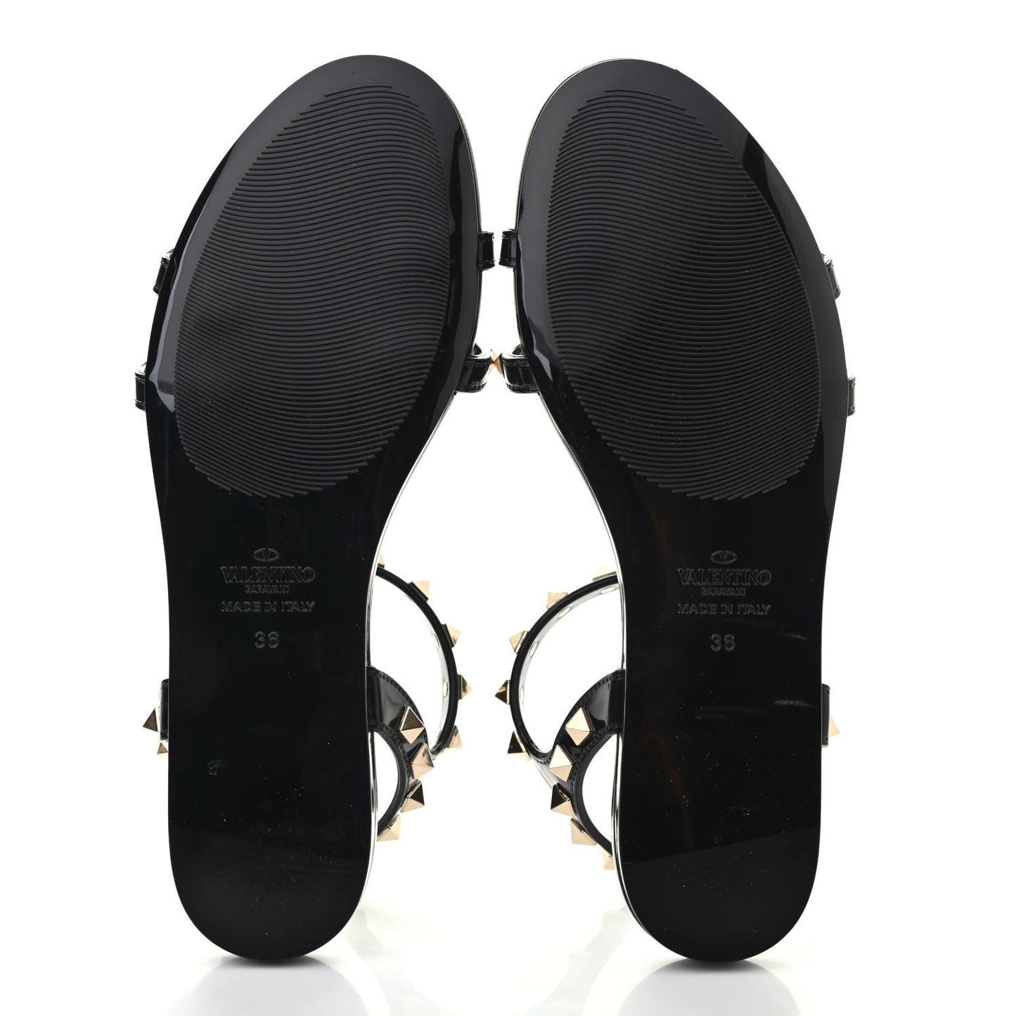 PVC Jelly Rockstud Caged Sandals 36 Black