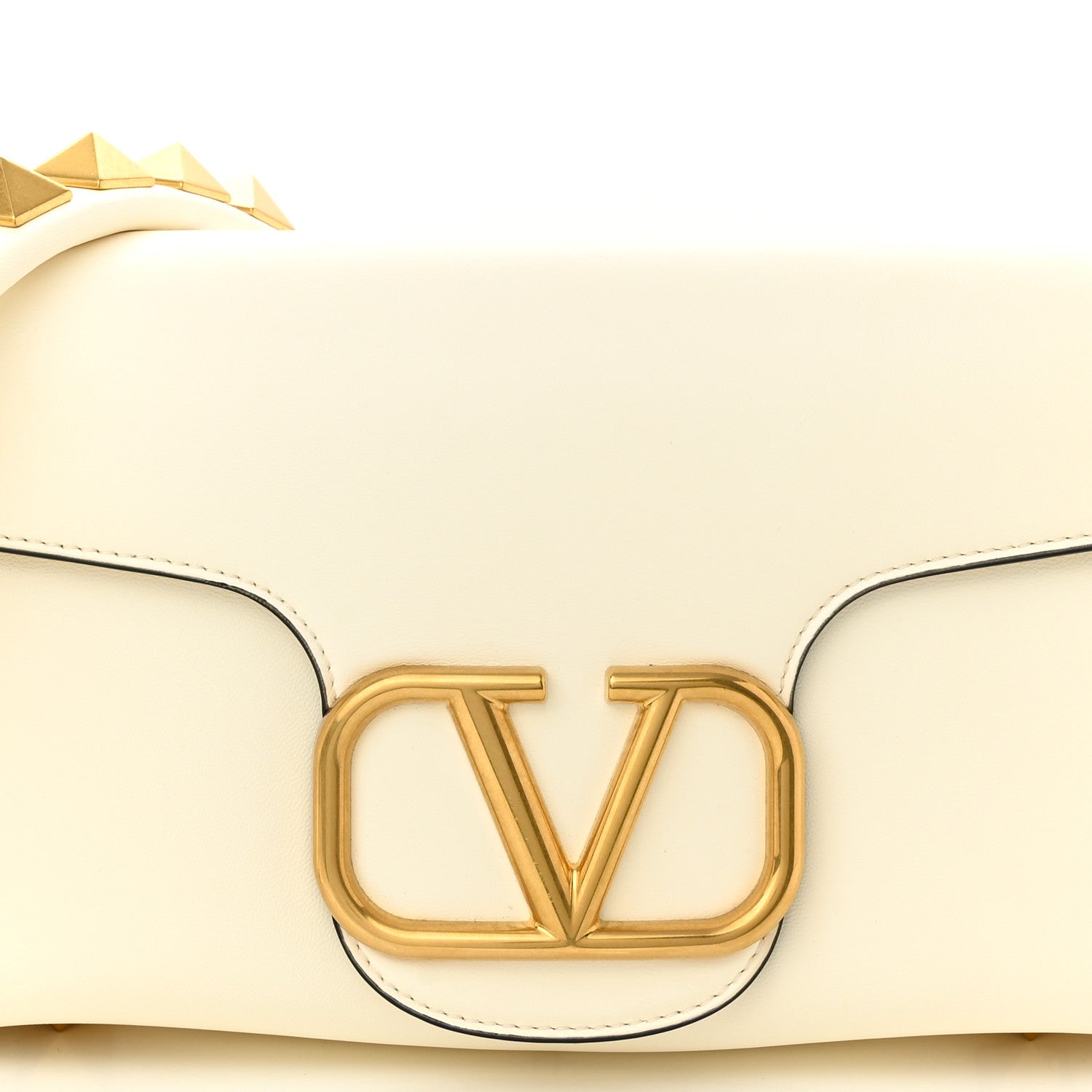 Valentino Garavani Nappa Stud Sign Shoulder Bag Ivory 7 of 9