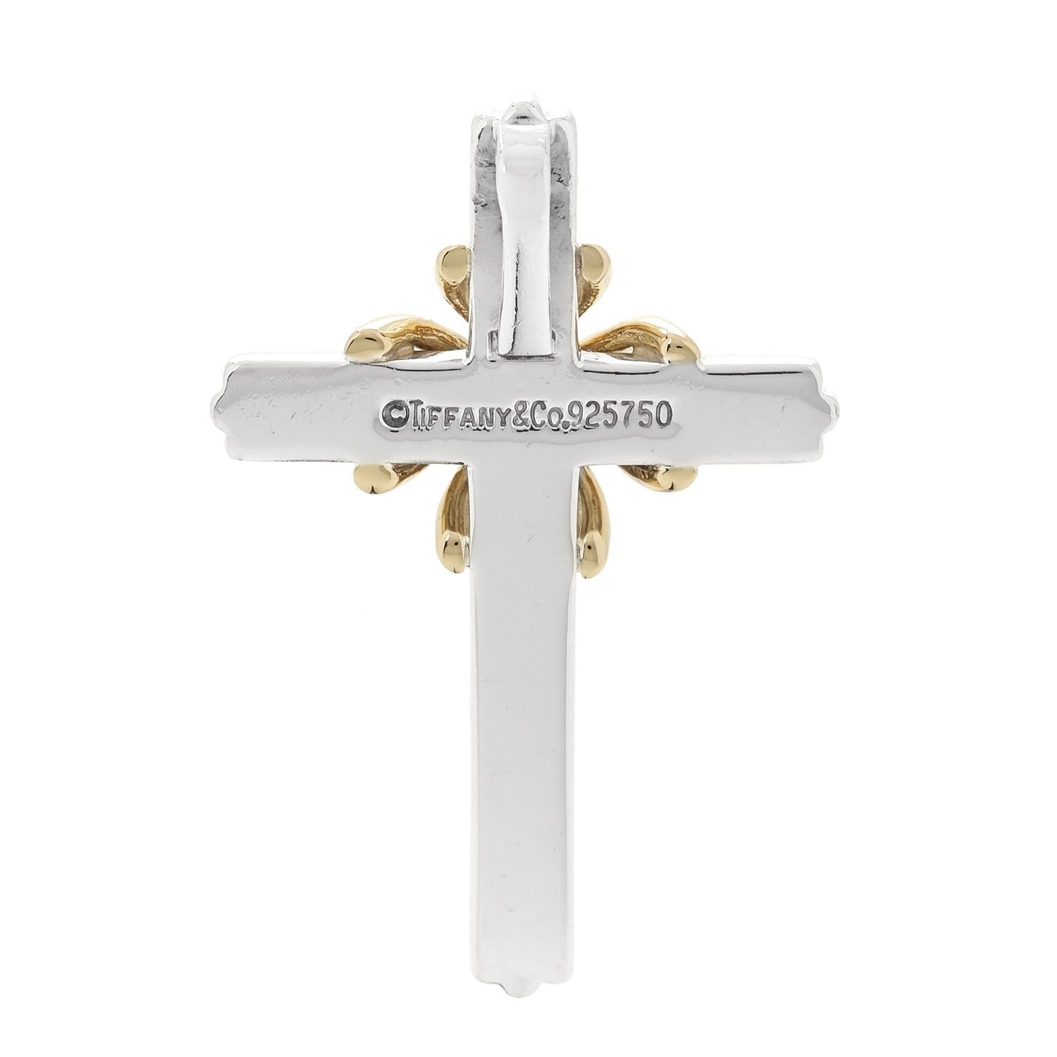Tiffany Sterling Silver 18K Yellow Gold Cross Pendant 3 of 3