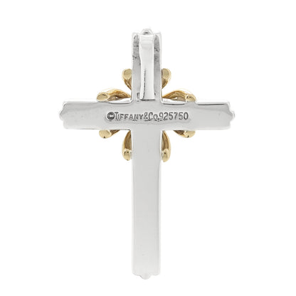 Tiffany Sterling Silver 18K Yellow Gold Cross Pendant 3 of 3