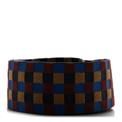 Hermes Toile Swift 50mm Maxi Quadrille Shoulder Strap Bleu Billard Biscuit Rouge H Black 2 of 5