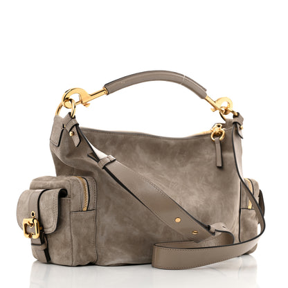 Chloe Suede Calfskin Medium Double Carry Camera Bag Motty Grey 3 of 11