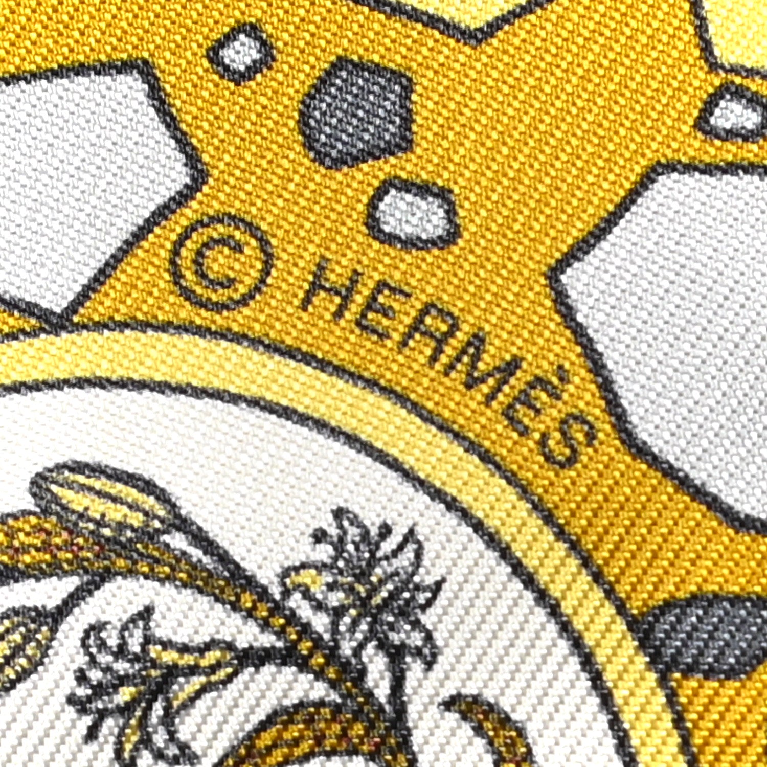 Hermes Silk La Danse Des Amazones Twilly Gris White Gold 3 of 5