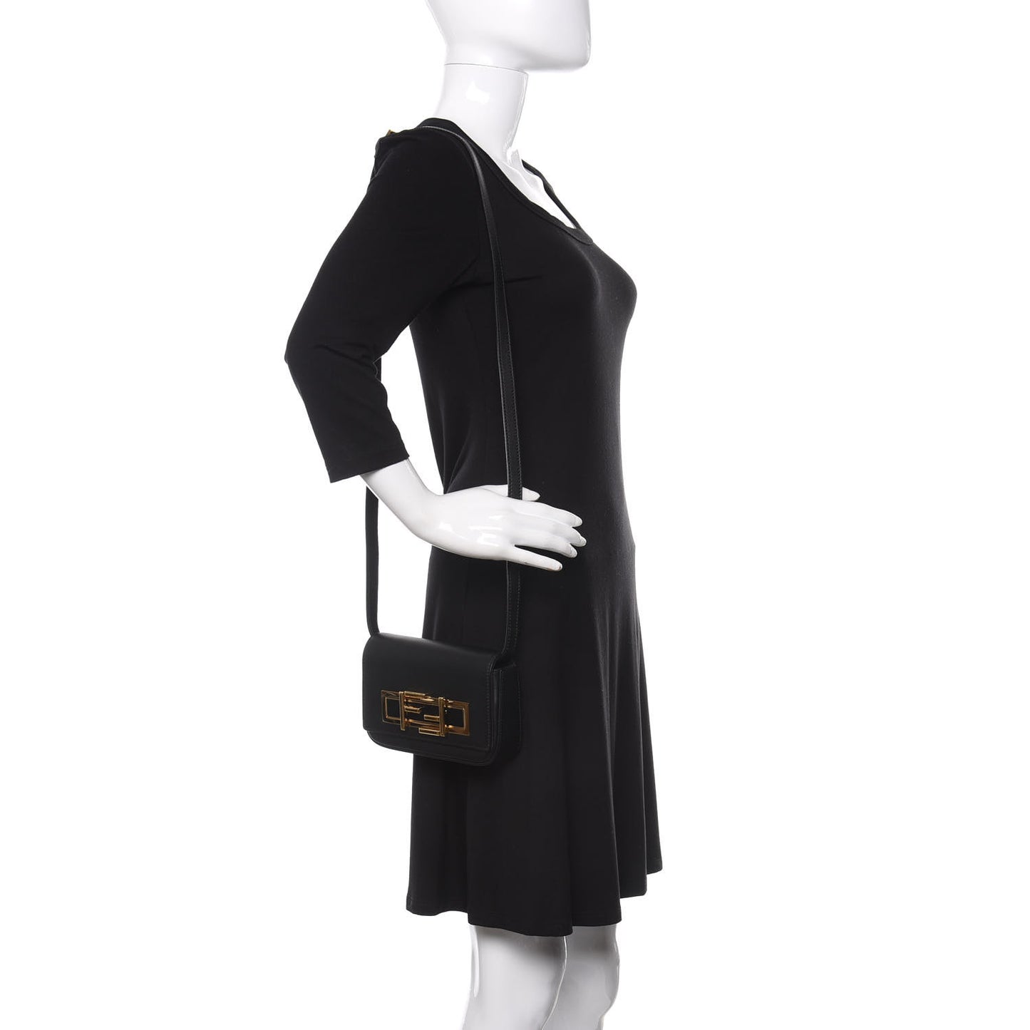 Vitello Dolce Mini 3Baguette Shoulder Bag Black