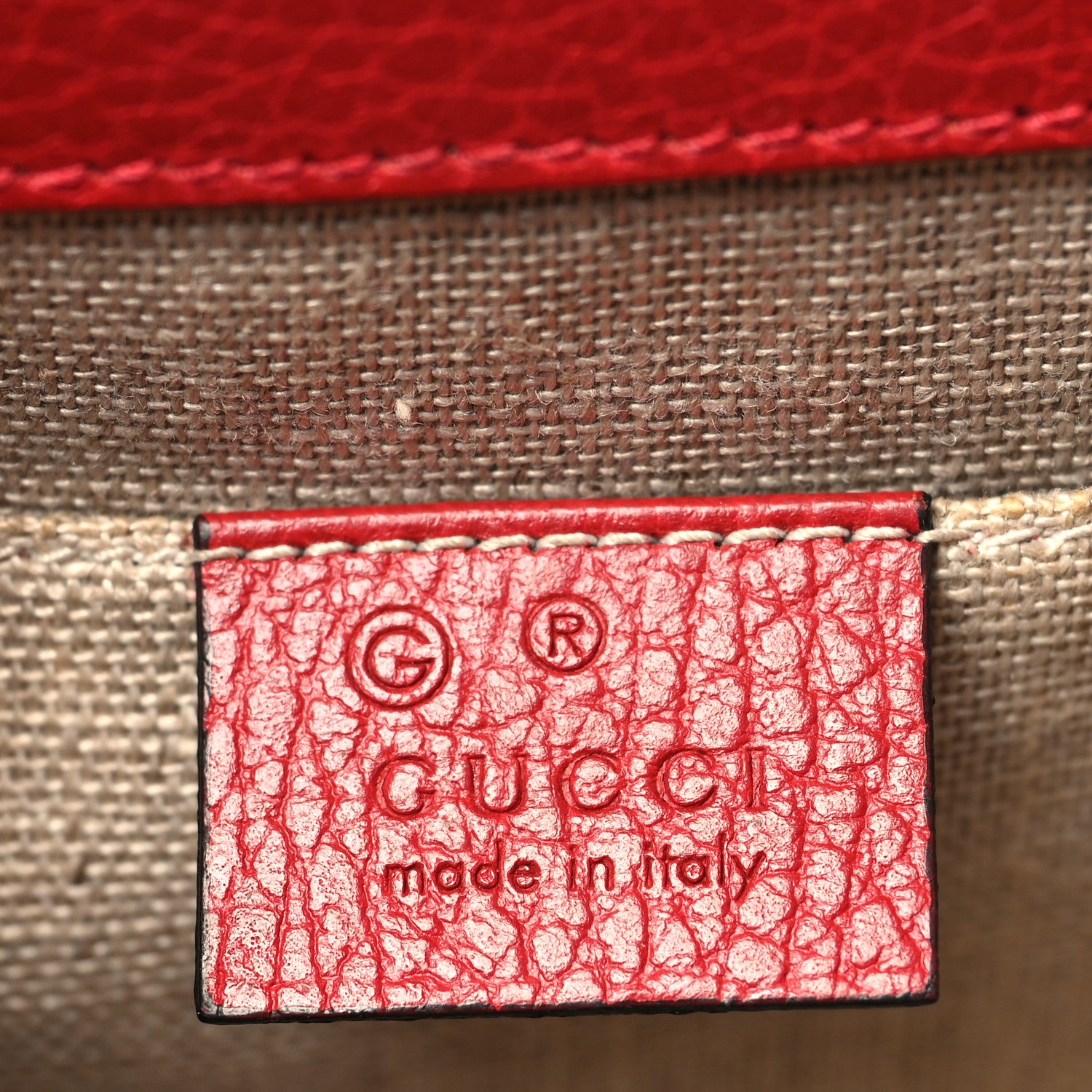 Gucci Dollar Calfskin Small Interlocking G Shoulder Bag Red 7 of 11