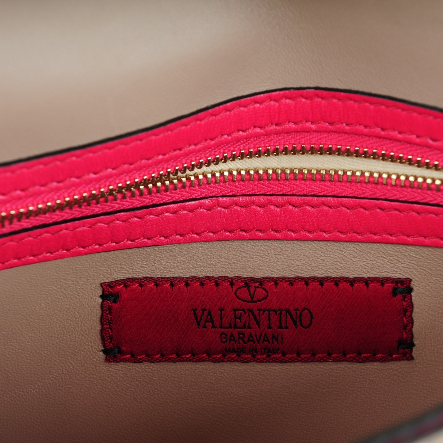 Nappa Rockstud Wristlet Clutch Deep Fuxia