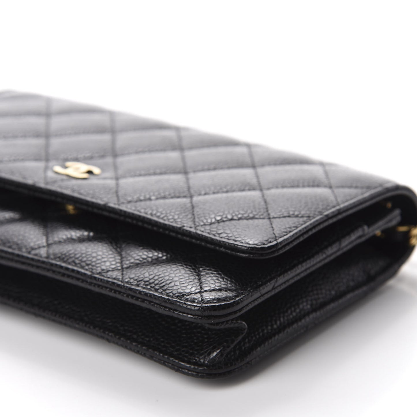 Caviar Quilted Wallet On Chain WOC Black
