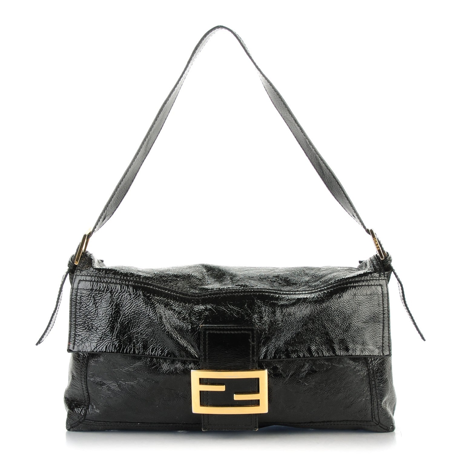 Fendi Vitello Naplak Large Convertible Baguette Black 1 of 13