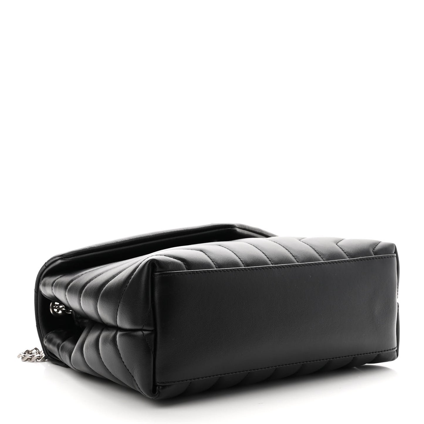 Calfskin Y Quilted Monogram Small Loulou Chain Satchel Black