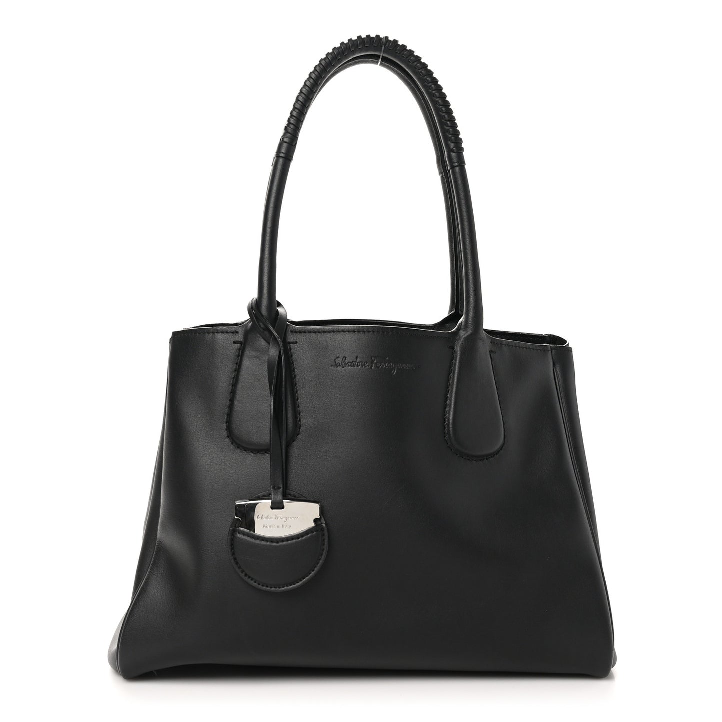 Calfskin Double Handle Nolita Satchel Black