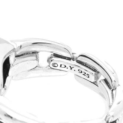 David Yurman Sterling Silver Diamond Black Onyx Wellesley Link Ring 54 7 4 of 5