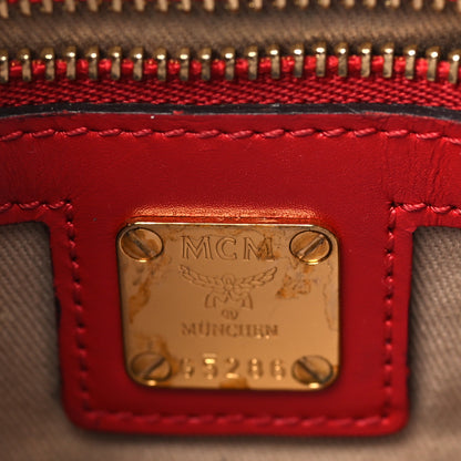 MCM Visetos Medium Crossbody Pouch Cognac Red 7 of 10