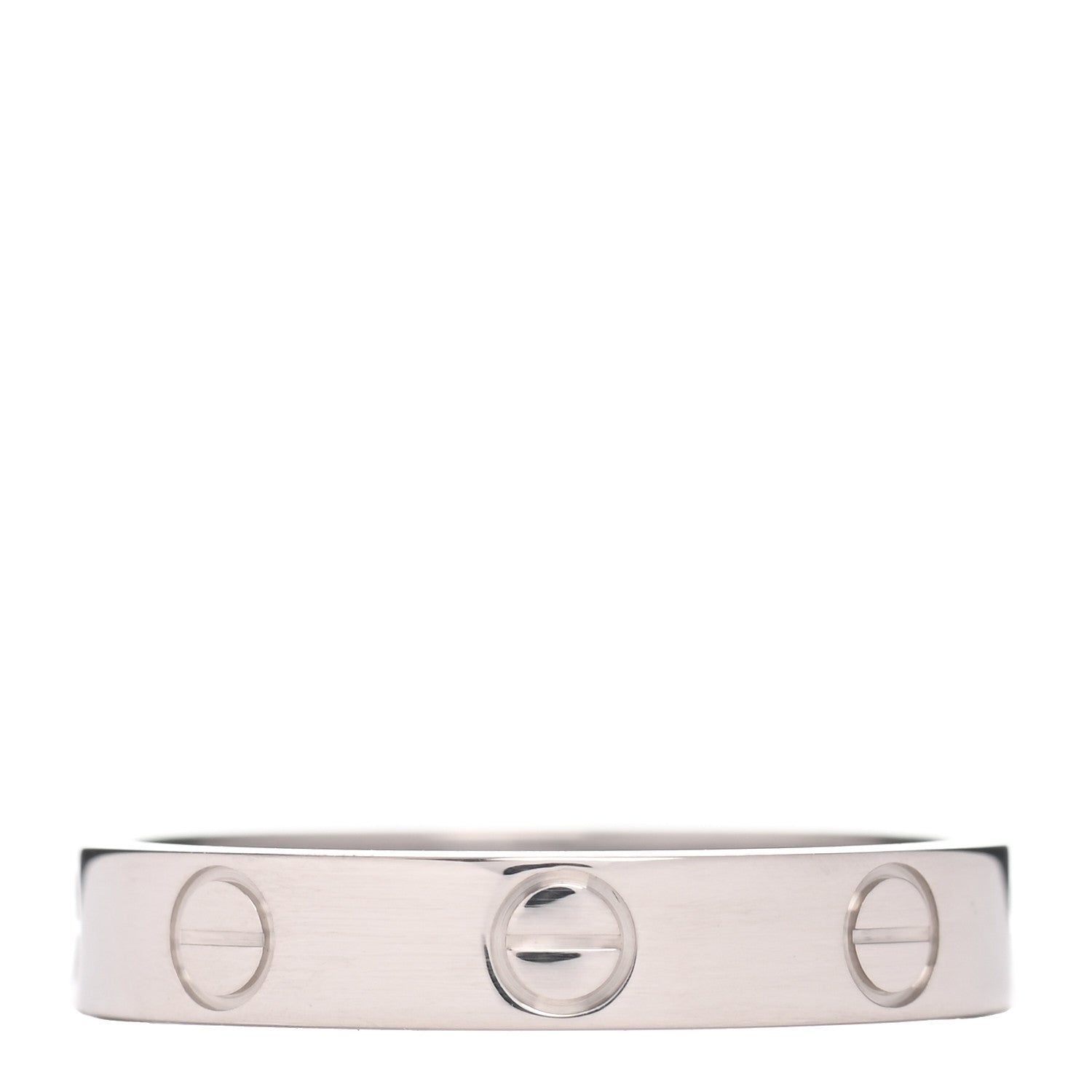Cartier 18K White Gold 3.5mm LOVE Wedding Band Ring 53 6.25 3 of 5