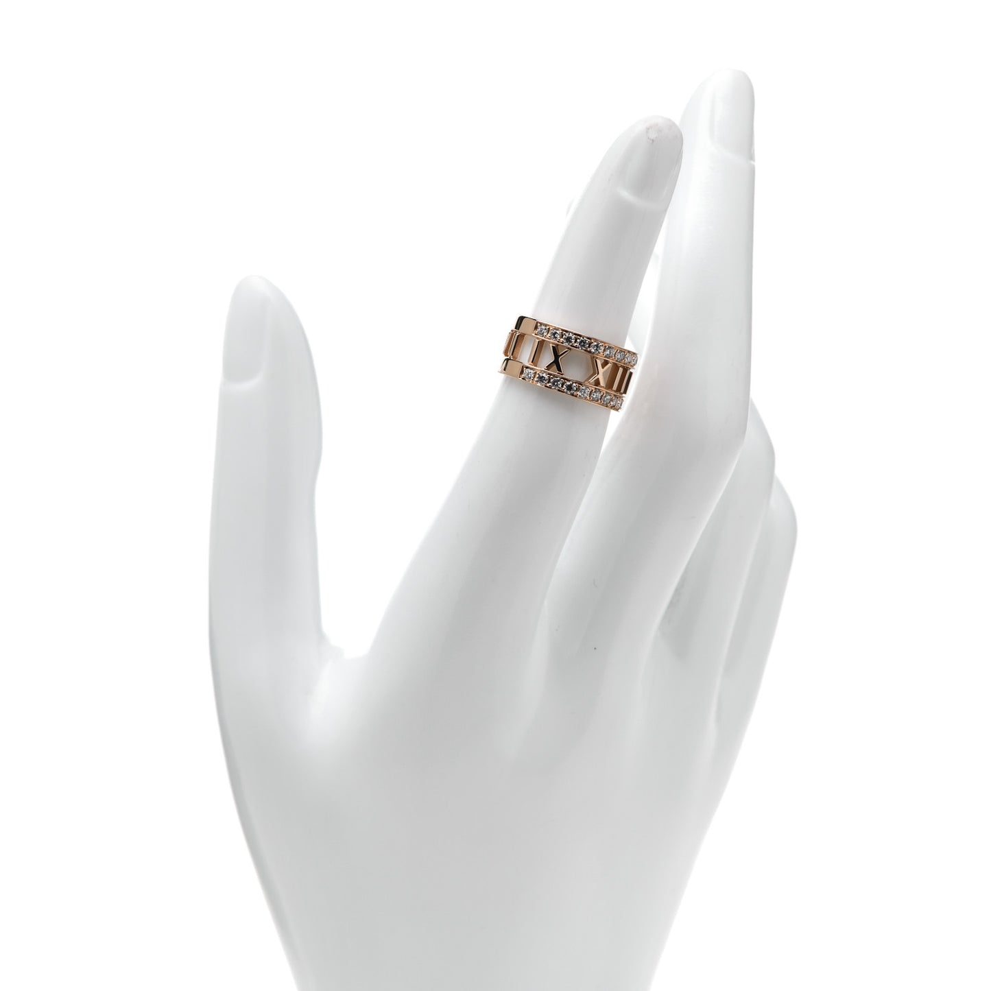 18K Rose Gold Diamond Wide Atlas Open Ring 49 4.75