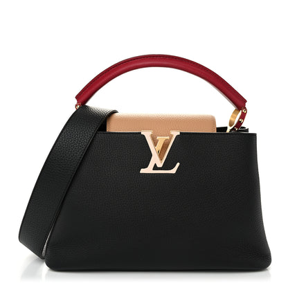 Louis Vuitton Taurillon Capucines MM Black Arizona Beige Ruby Red 1 of 9
