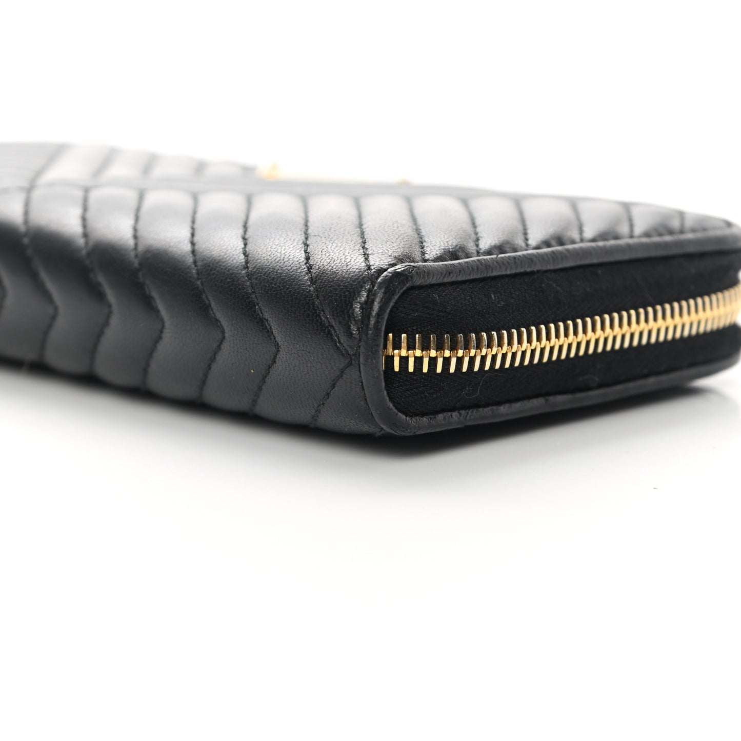 Nappa Impunture Zip Around Wallet Black