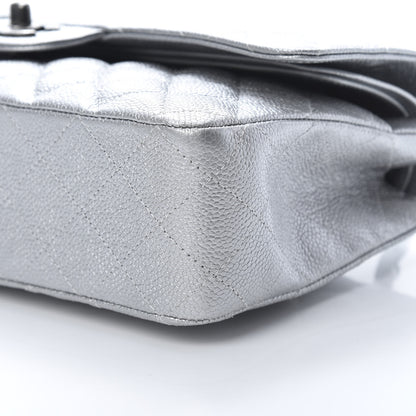 Chanel Metallic Caviar Quilted Medium Double Flap Silver 10 of 12