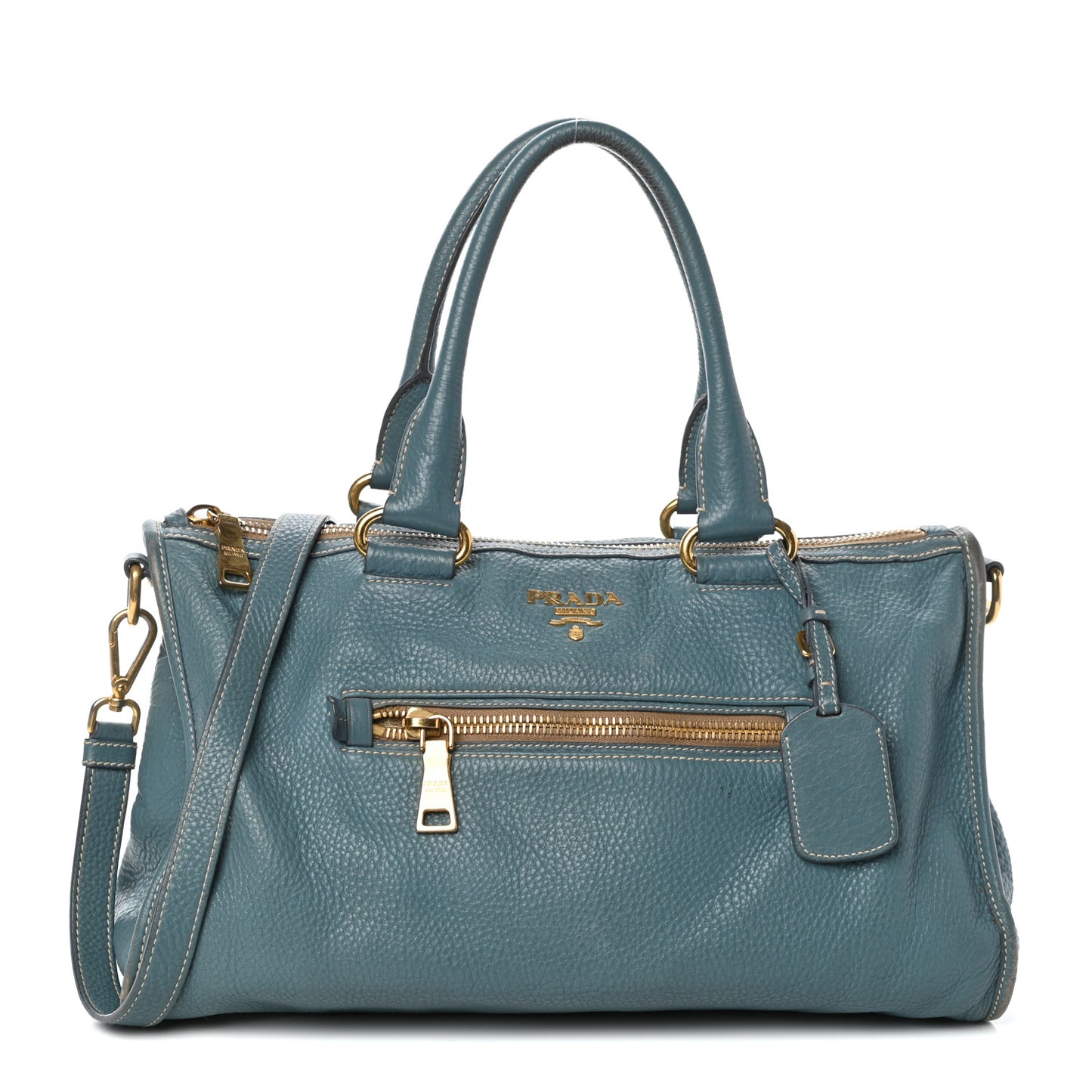 Vitello Daino Shopping Satchel Marine