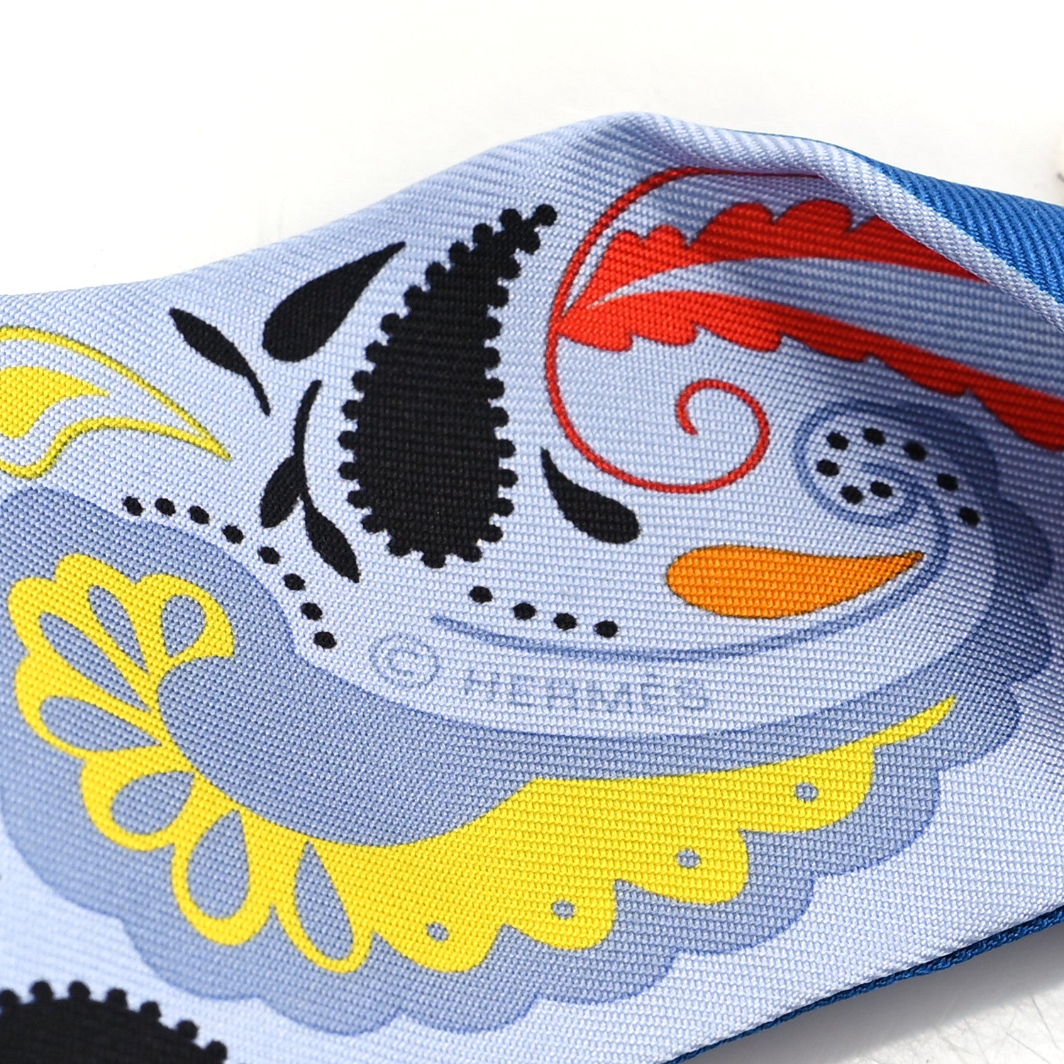 Hermes Silk Guepards Bandana Twilly Bleu Ciel Jaune Vif 4 of 4