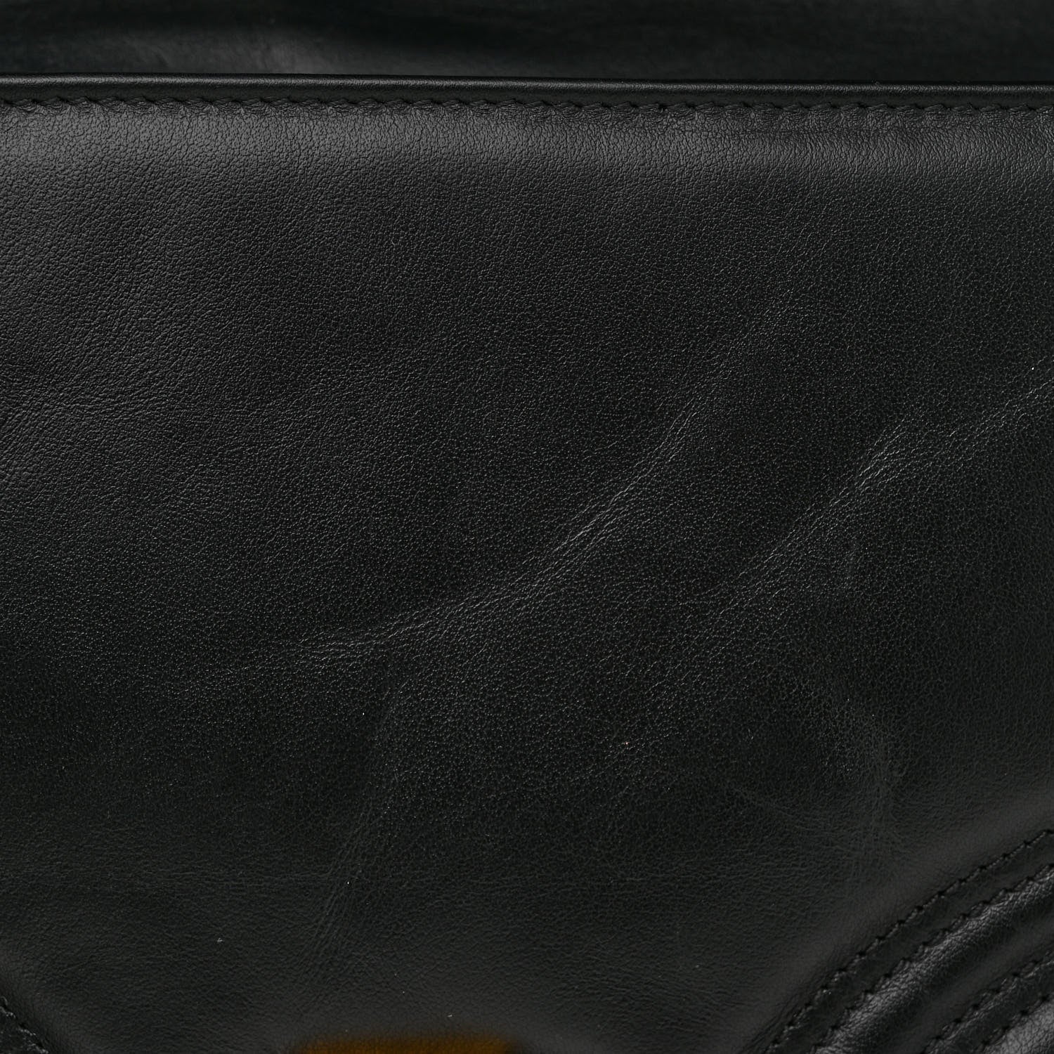Gucci Calfskin Matelasse Small GG Marmont Top Handle Shoulder Bag Black 12 of 13