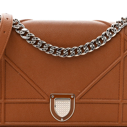 Christian Dior Grained Calfskin Medium Diorama Flap Bag Brown 7 of 10