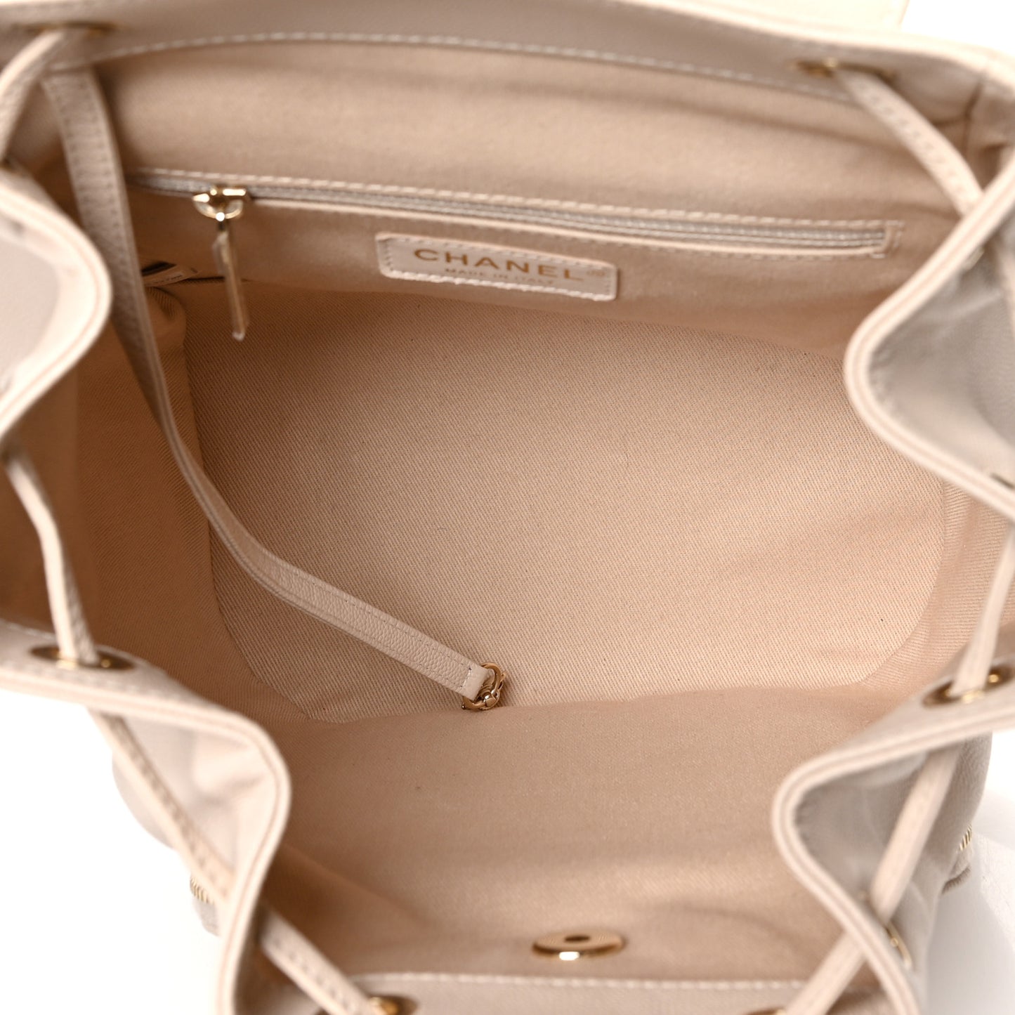 Caviar Quilted Business Affinity Backpack Beige