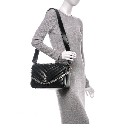 Saint Laurent Calfskin Y Quilted Monogram Loulou Shoulder Bag Black 2 of 8